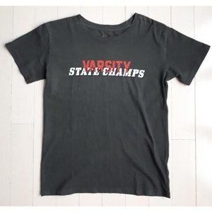 DESERT DREAMER Cotton Charcoal Grey Tee Shirt " Varsity State Champs  " ( S )